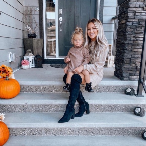 New Aubriana Over The Knee Faux Suede Heeled Boots, 9 - Picture 7 of 11